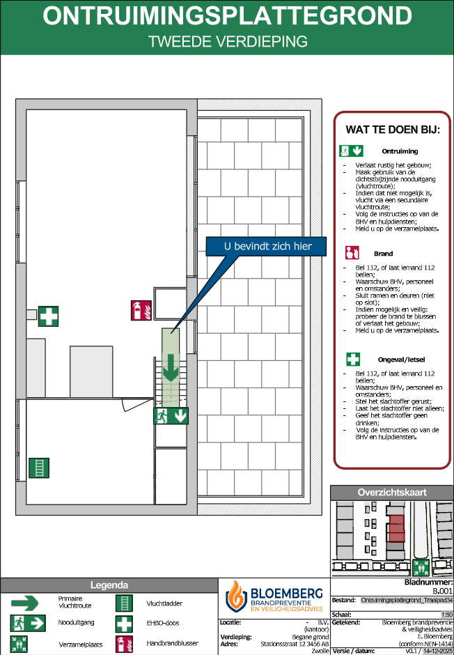 Ontruimingsplattegrond AutoCAD versie